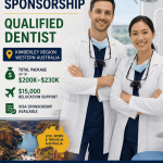 Australia Career Visa Sponsorship Qualified Dentist Kimberley Region Western Australia Total Package up to $200K–$230K $15,000 Relocation Support WhatsApp/Text +61 0434 944 499 www.AustralianTrades.com Email info@AustralianTrades.com #VisaSponsorship #AustraliaJobs #DentistJobs